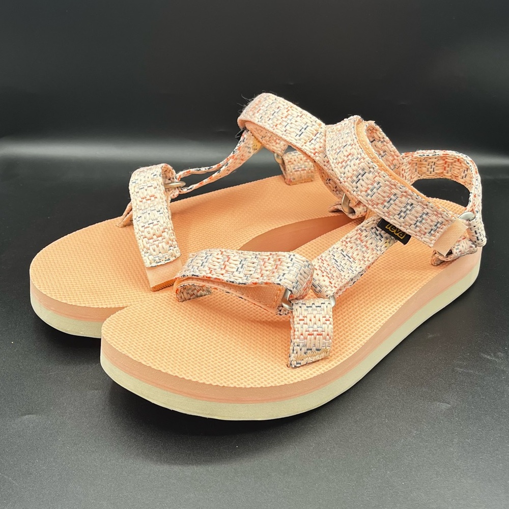 Teva Chacha Tropical Peach Midform Wedges Sandals Womens Size 9 - Picture 8 of 15